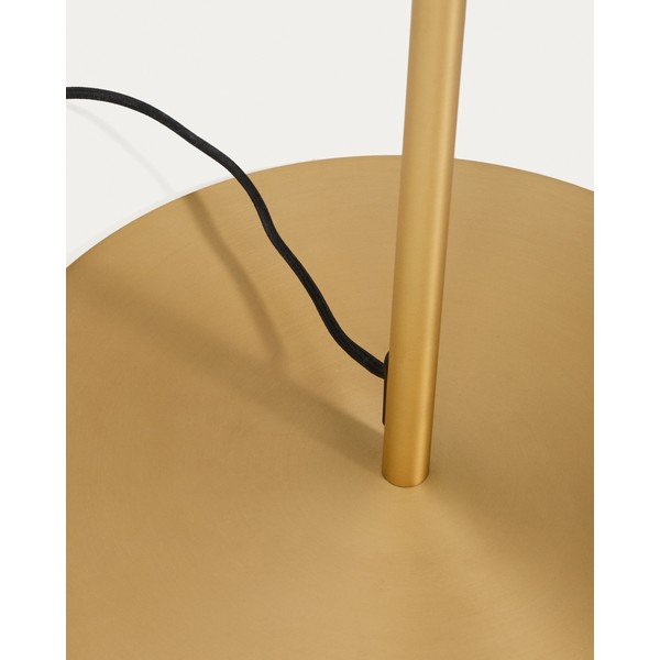 Biela/v zlatej farbe stojacia lampa so skleneným tienidlom (výška  165 cm) Brisia – Kave Home-image-4