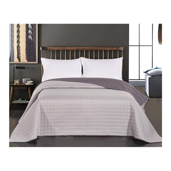 Sivý obojstranný pléd z mikrovlákna DecoKing Salise Steel, 170 × 210 cm-image-1