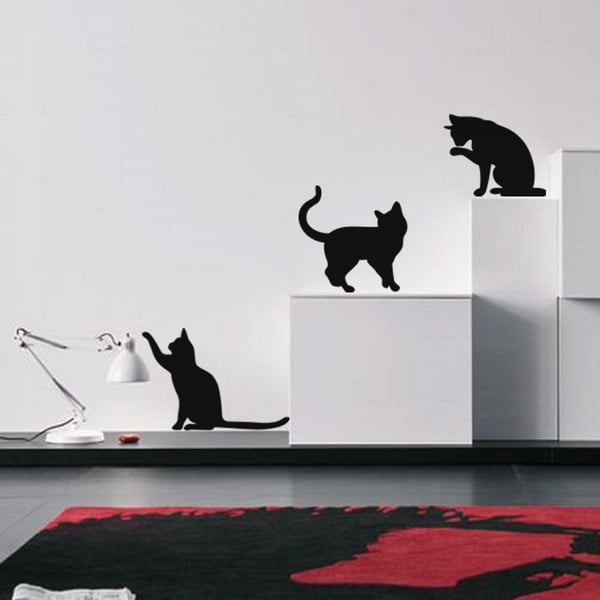 Sada 3 samolepiek Ambiance Three Funny Cats-image-1