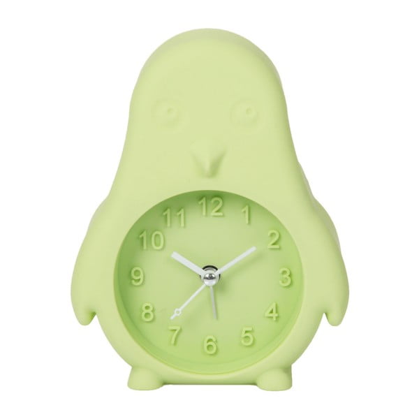 Svetlozelené hodiny s budíkom Just 4 Kids Green Penguin