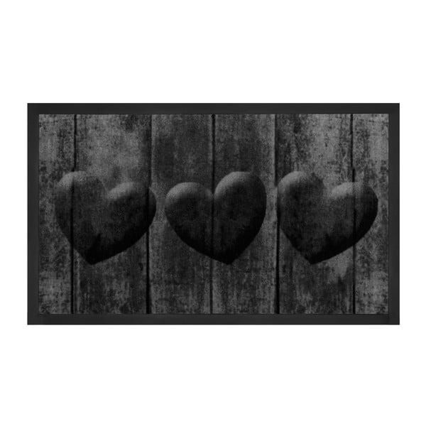 Čierna rohožka Hanse Home Heart, 45 x 75 cm