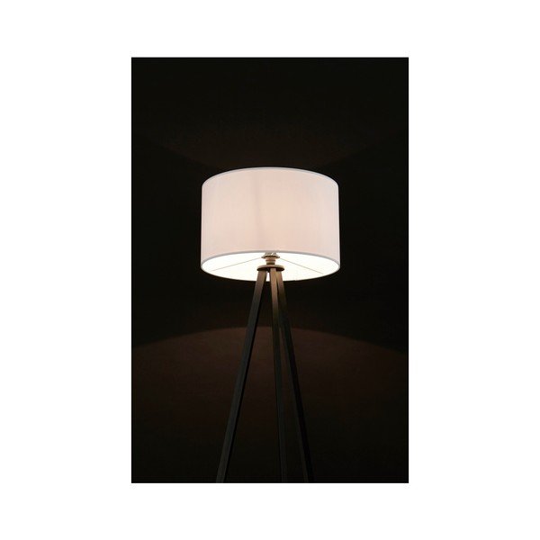 Stojacia lampa s čiernou konštrukciou a bielym tienidlom Kokoon Trivet-image-2