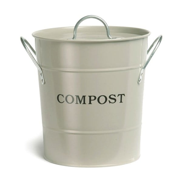 Krémový kompostér s vrchnákom Garden Trading Compost, 3,5 l