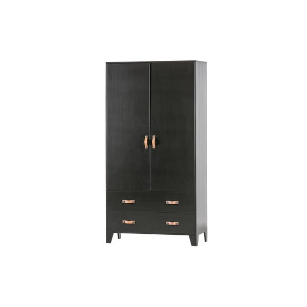 Čierna šatníková skriňa z borovicového dreva WOOOD Dian-image-2