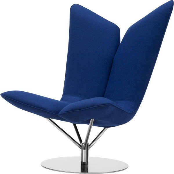 Tmavomodré kreslo Softline Angel Felt Melange Dark Blue-image-3