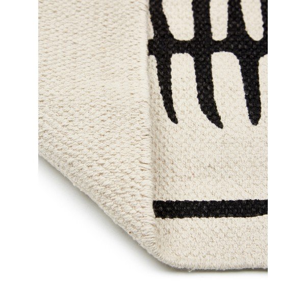 Béžovo-čierny ručne tkaný bavlnený koberec Westwing Collection Rita, 70 x 140 cm-image-3