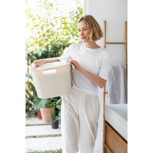 Krémový plastový kôš na bielizeň 45 l Softex – Curver-image-2