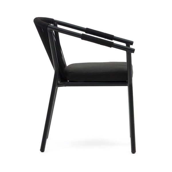 Čierna kovová záhradná stolička Xelida - Kave Home-image-2