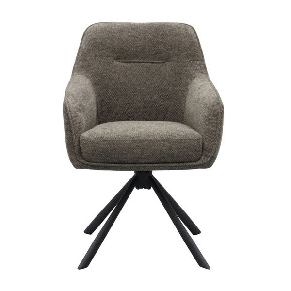 Tmavosivé čalúnené jedálenské kreslo s podrúčkami Avola – Unique Furniture-image-1