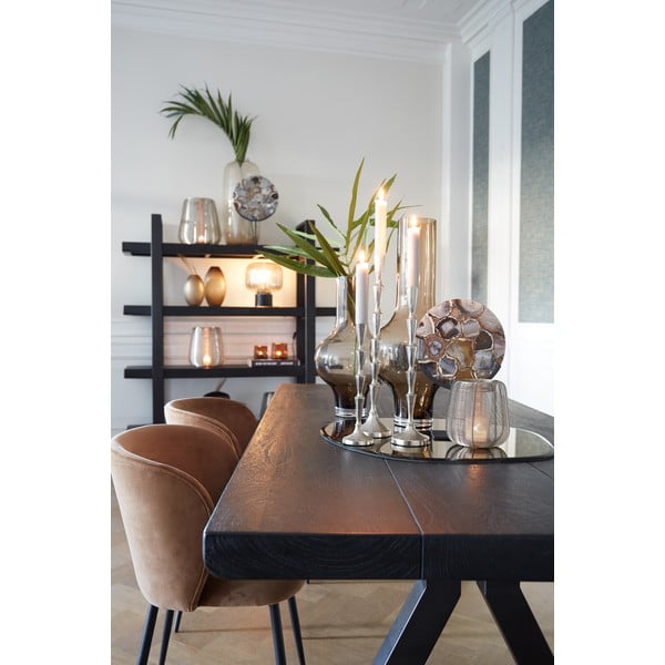 Hnedá zamatová jedálenská stolička Elyna - Light & Living-image-2