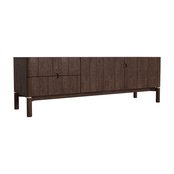 Tmavohnedý TV stolík v dekore duba 160x55 cm Arun – Unique Furniture