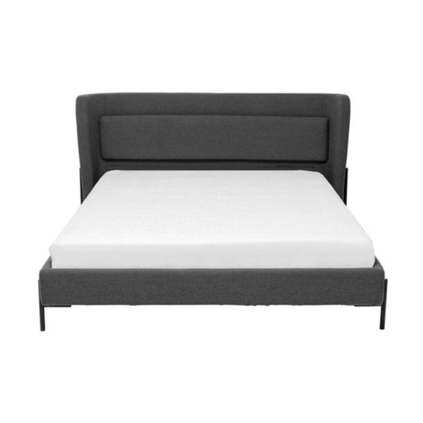 Tmavosivá čalúnená dvojlôžková posteľ 160x200 cm Tivoli – Kare Design