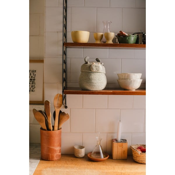 Svetlosivý látkový detský kôš na hračky ø 15x15 cm Mini Henry the Hippo – Lorena Canals-image-2