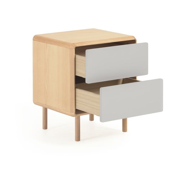 Sivý/v prírodnej farbe nočný stolík Anielle – Kave Home-image-3