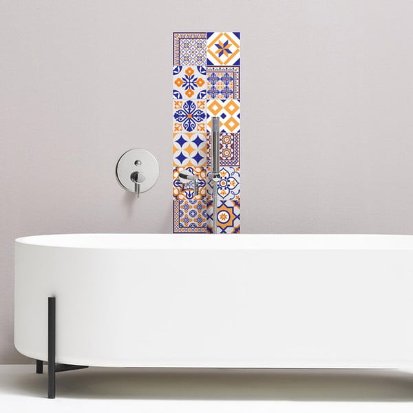 Sada 12 dekoratívnych samolepiek na stenu Ambiance Alenna, 15 × 15 cm