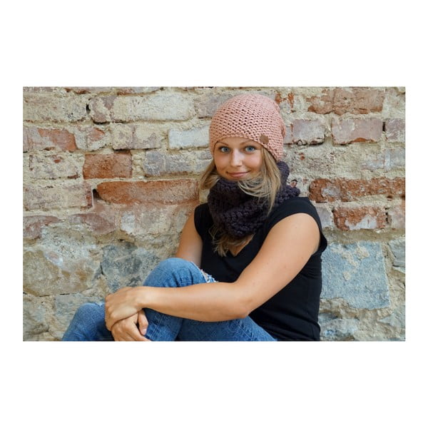 Tmavofialový ručne háčkovaný kruhový šál DOKE Plum-image-3