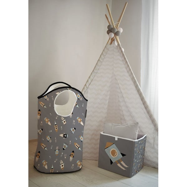 Sivý látkový detský úložný box Cosmos - Butter Kings-image-1