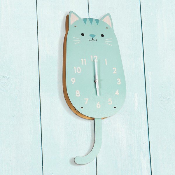 Drevené hodiny Rex London Cookie The Cat-image-1