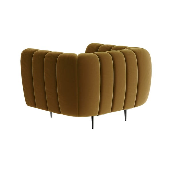 Medovožlté zamatové kreslo Ghado Shel-image-3