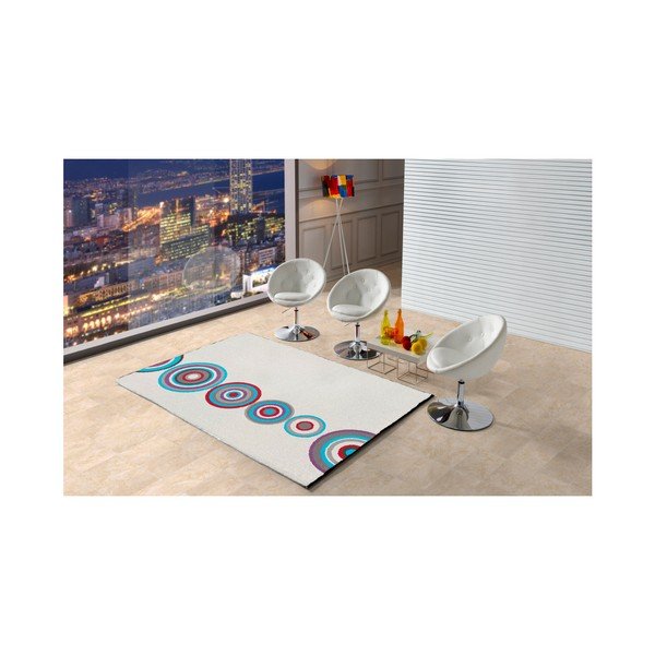 Biely koberec Universal Boras Circles, 57 × 110 cm-image-2