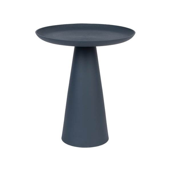 Modrý hliníkový odkladací stolík White Label Ringar, ø 39,5 cm