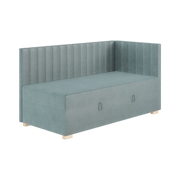Modrá rohová detská posteľ s úložným priestorom s matracom 90x200 cm Snugi – Ghado-image-3