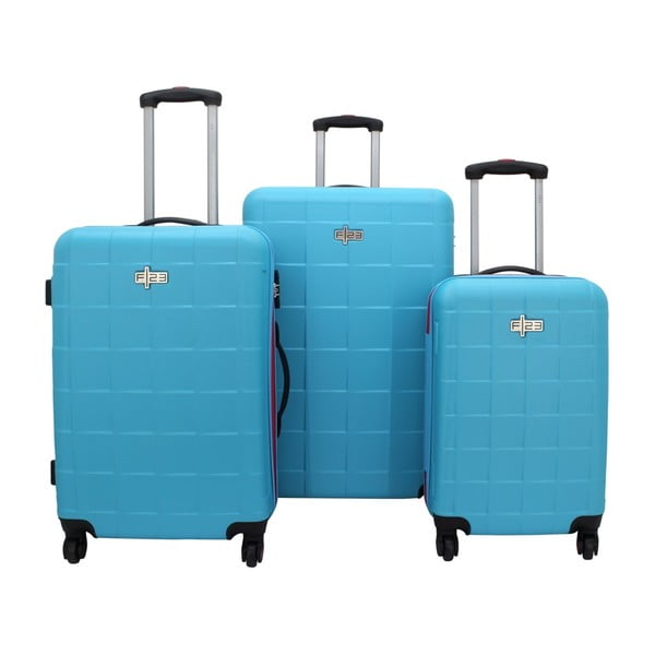 Sada 3 modrých kufrov Friedrich Lederwaren Todo