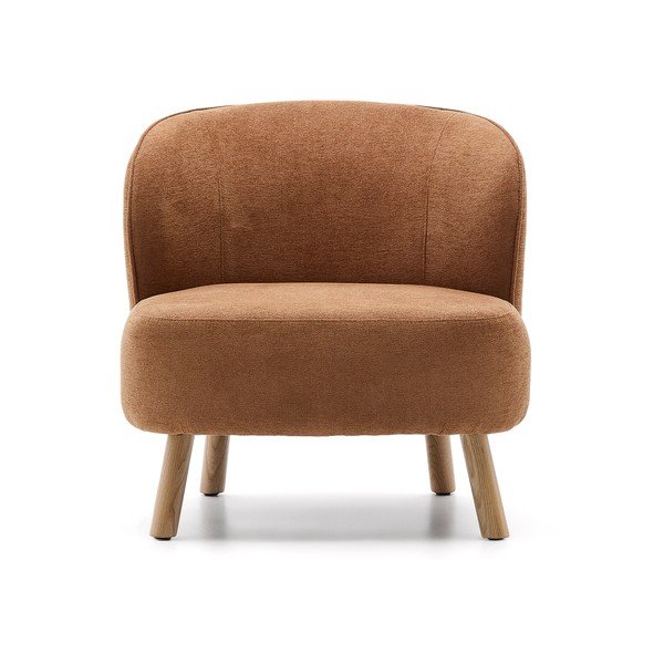 Ženilkové kreslo v terakotovej farbe Ulit – Kave Home-image-2