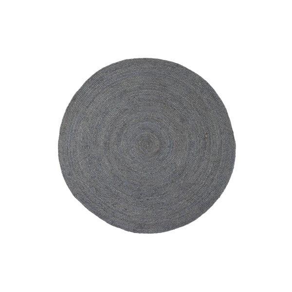 Sivý jutový okrúhly koberec ø 150 cm Ross – WOOOD