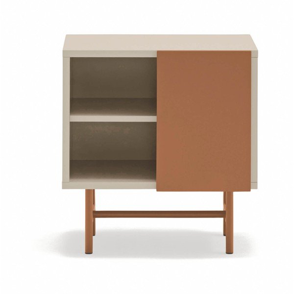 Matný nočný stolík s poličkami v tehlovej farbe/béžový Nube – Teulat-image-2
