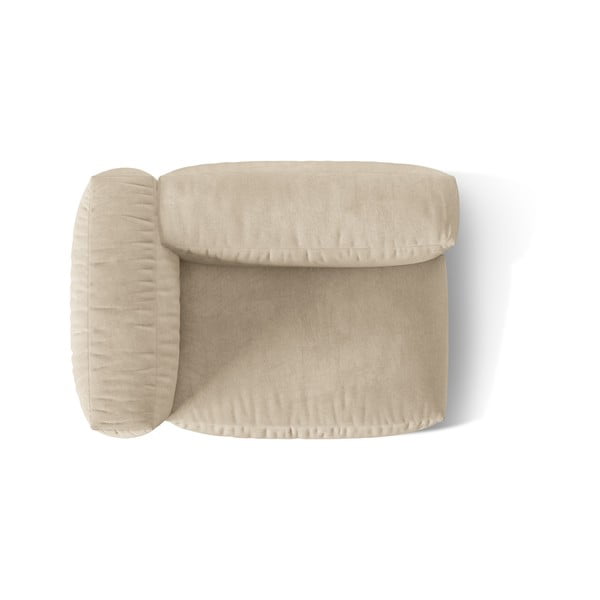 Béžový zamatový modul pohovky (ľavý roh) Martina – Micadoni -image-3