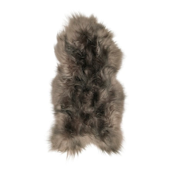 Sivohnedá ovčia kožušina s dlhým vlasom Arctic Fur Ptelja, 100 × 55 cm