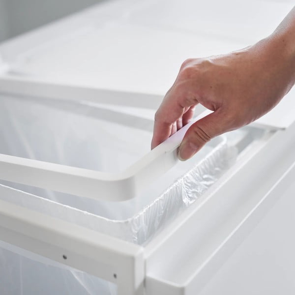 Biely kovový odpadkový kôš na triedený odpad Tower – YAMAZAKI-image-4