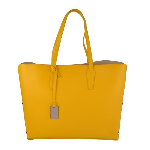 Žltá kožená kabelka Matilde Costa Eline