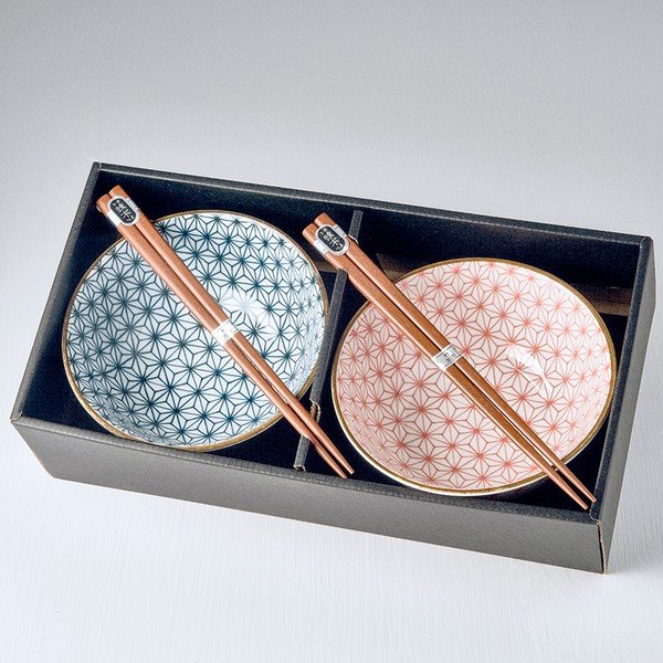 Súprava 2 misiek a jedálenských paličiek MIJ Asanoha-image-1