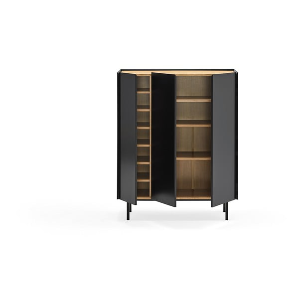 Čierna vysoká komoda v dekore duba 95x120 cm Arista – Teulat-image-3