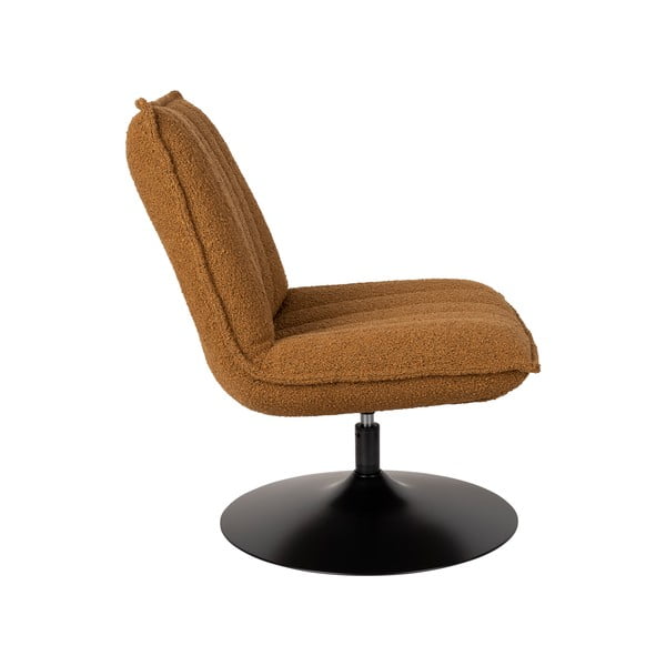 Okrovožlté kreslo z textílie bouclé Jax – White Label-image-3