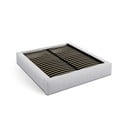 Svetlosivá čalúnená dvojlôžková posteľ s úložným priestorom s roštom 160x200 cm Simon – Micadoni