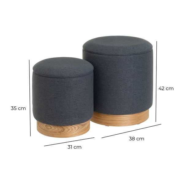 Tmavosivé taburety v súprave 2 ks – Casa Selección-image-4