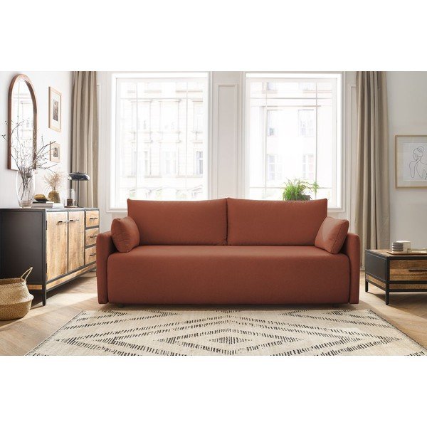 Oranžová rozkladacia pohovka 211 cm Marcel – Bobochic Paris-image-1