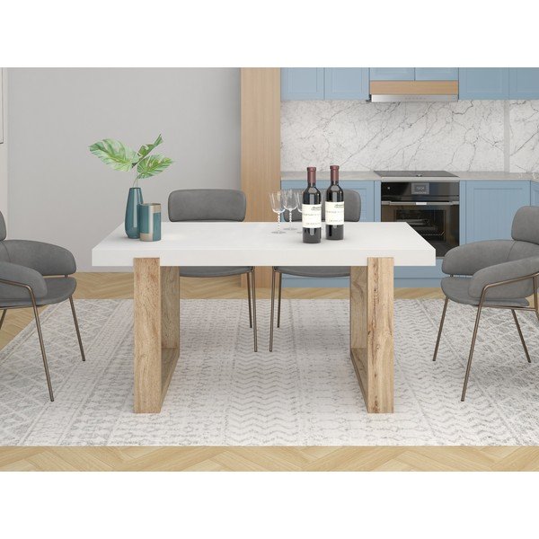 Biely jedálenský stôl 90x160 cm Solid – Støraa-image-1