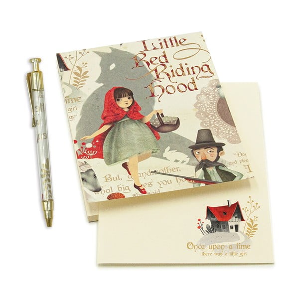 Poznámkový blok s perom 50 stránok formát A6 Little Red Riding Hood – Kartos