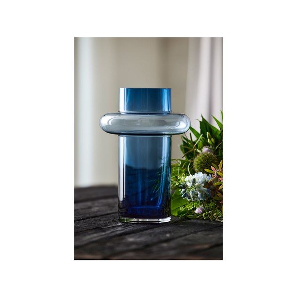 Tmavomodrá sklenená váza Lyngby Glas Tube, výška 30 cm-image-4