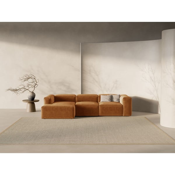 Rohová pohovka v tehlovej farbe (ľavý roh/s leňoškou) Bergamo – Cosmopolitan Design-image-1