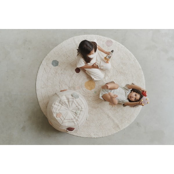 Béžový bavlnený detský hrací koberec ø150 cm Solar System – Lorena Canals-image-1