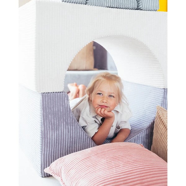 Ružový menčestrový detský pohovkový vankúš Block – Wigiwama-image-2