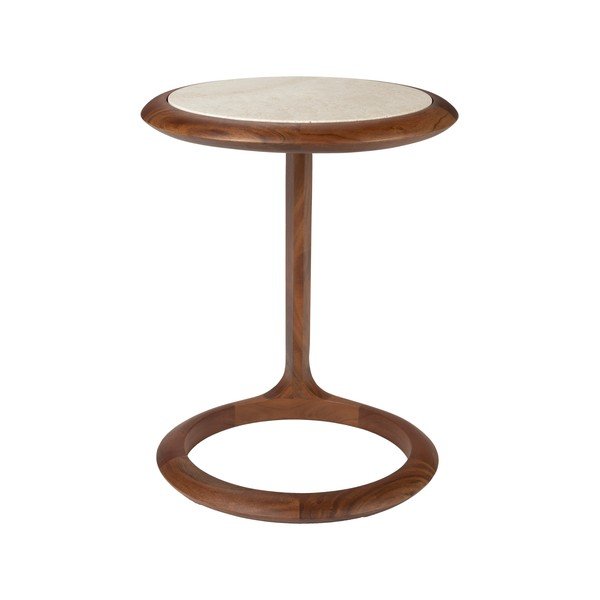 Okrúhly odkladací stolík s doskou z kameňa 41x45 cm Doppio – Zuiver-image-2