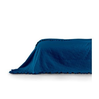 Modrý pléd cez posteľ AmeliaHome Tilia, 260 x 240 cm