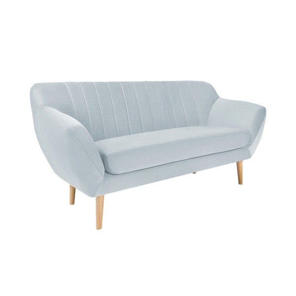 Svetlomodrá zamatová pohovka Mazzini Sofas Sardaigne, 158 cm-image-1