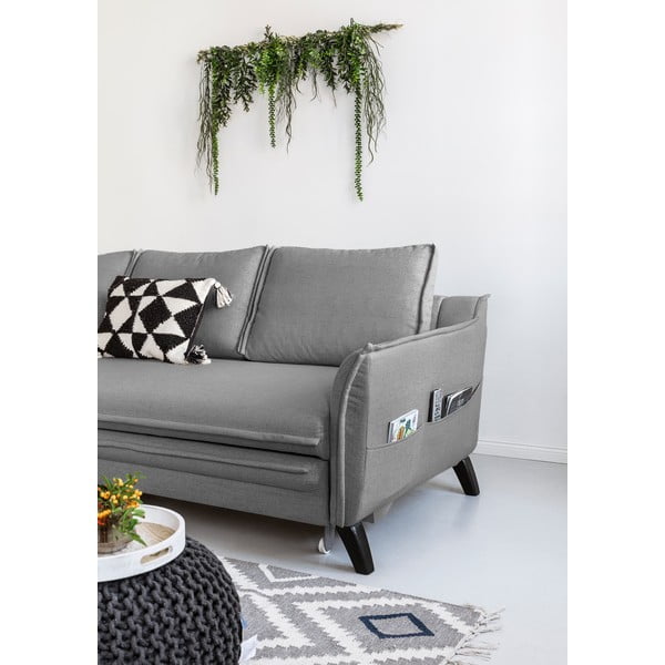 Tmavosivá rozkladacia rohová pohovka Miuform Charming Charlie, ľavý roh-image-4